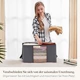 Lifewit Große Aufbewahrungstasche Schrank Organizer Set, Faltbar Kleideraufbewahrung mit verstärkt Griff, stabilem Reißverschluss für Kleidung, Bettwäsche, Bettdecken, Steppdecke, Grau, 6 Stück
