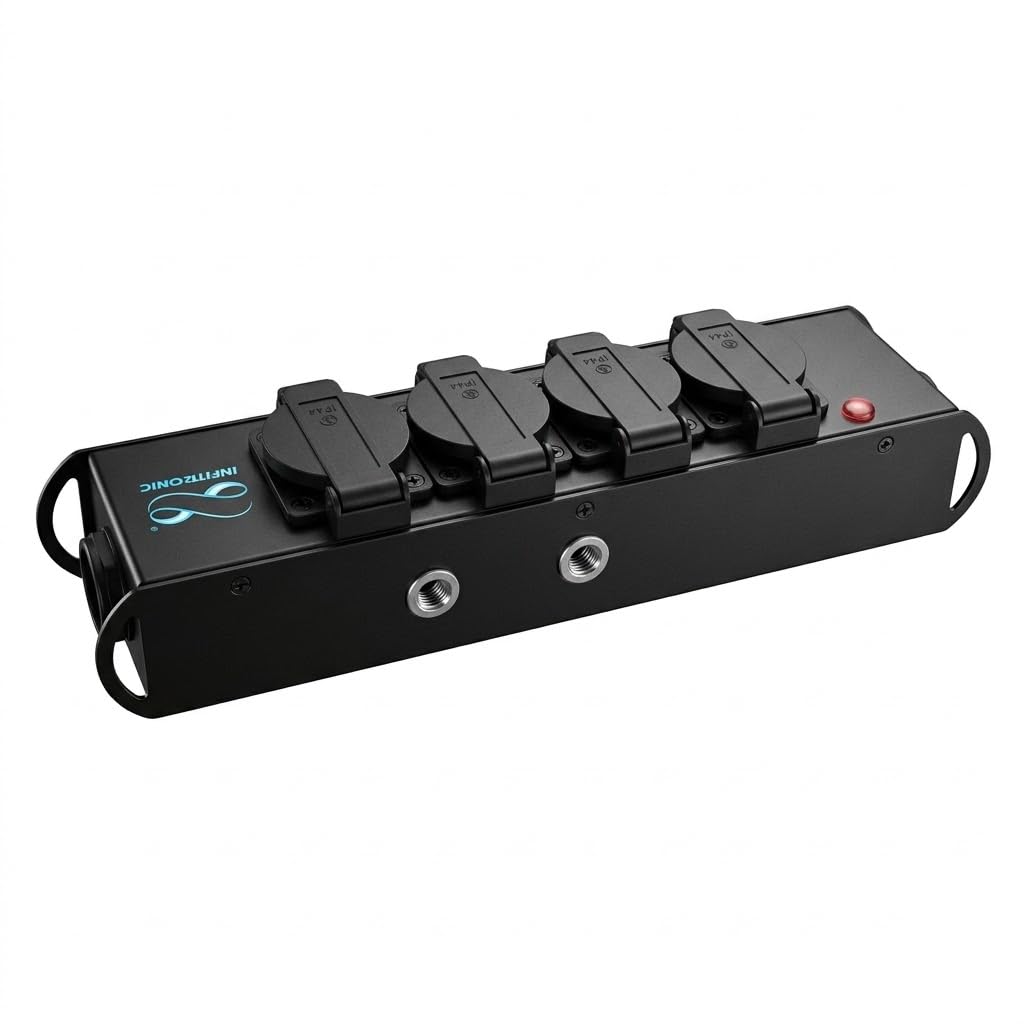 Infitronic - INPT4-TR1 – listwa zasilająca, rozdzielacz prądu z 4 gniazdami Schuko, Powertwist TR1, wejście/wyjście na scenę lub platformę
