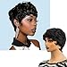 MUJGOO Short Wigs for Black Women Short Curly Pixie Cut Wigs for Wome With Bangs for Black Women Synthetic Natural Wigs Short Wigs（Black）
