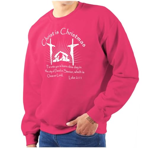 Brisco Brands Christ is Christmas Christian Sweatshirt for Men or