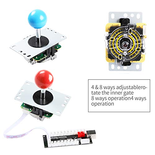 Kit Joystick Arcade 8 Vías y Botones LED Kit Codificadores USB Zero Delay para Mueble Mame Jamma 2
