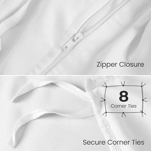 Image of Utopia Bedding Duvet Cover Full with Fitted Sheet (54x75) - 2 Pillow Case (20x30) - All Season Luxury Bed in a Bag with Zippered Duvet Cover - No Comforter (White)