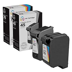 LD Productos Cartucho de tinta remanufacturado Reemplazos para HP 45 y 78 (1 negro, 1 color, 2 unidades) para usar en DeskJet: 990cxi 990cse 995 995C 995ck | Fax: 1220 y 1220xi | OfficeJet: G55 G55xi