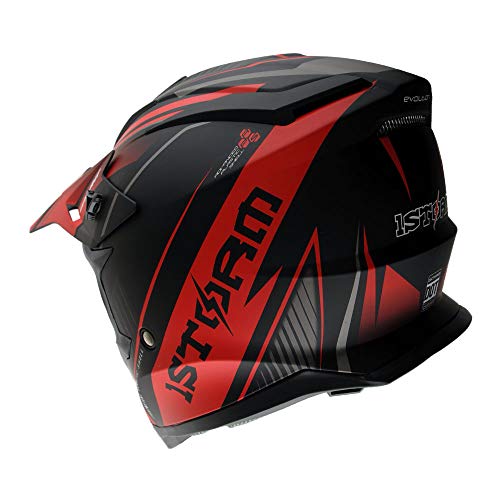 1Storm Adult Motocross Helmet Bmx Mx Atv Dirt Bike Downhill Mountain Bike Helmet Racing Style H637; Storm Red #TOP5