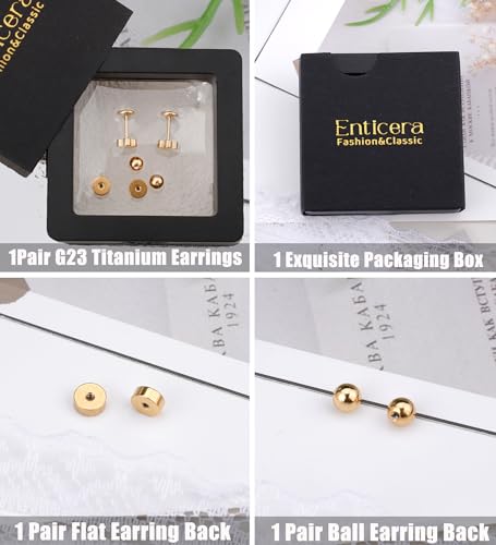 Enticera G23 Titanium Opal Earrings For Sensitive Skin Handmade Flower Screw Back Opal Stud Earrings 20G 14K Gold Hypoallergenic Nap Earrings For Helix Cartilage Piercing Gold 3Mm thumb #7