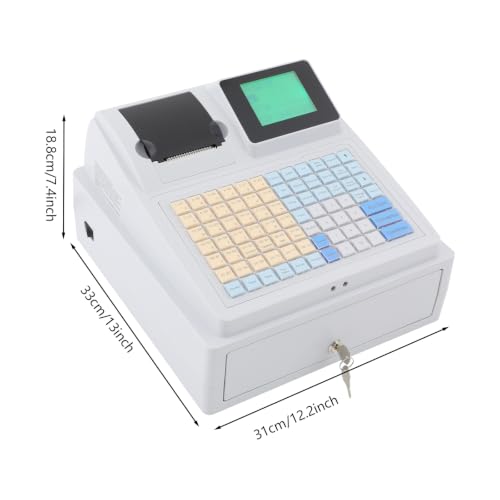Image of Cash Register, Cash Register for Small Businesses with Front LCD and Rear 8-Digit LED Dual Displays, 81 Keys Waterproof Dustproof Keyboard for Convenience Store Cafe Bakery Small Retail Shop