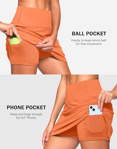 Image of SANTINY 13.5 inch /15 inch Skorts for Women with 2 Pockets High Waisted A Line Casual Pickleball Golf Skort Athletic Tennis Skirt