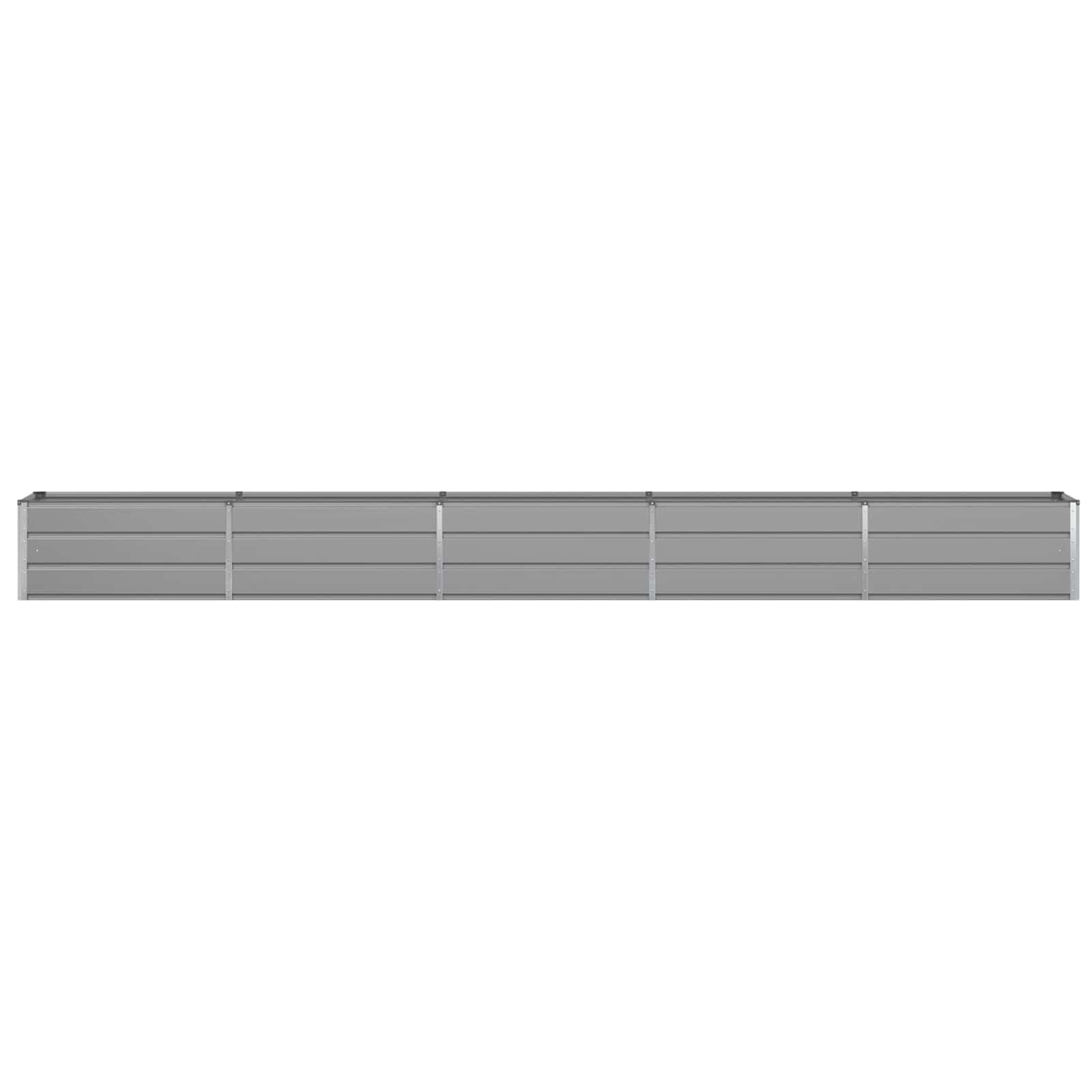 Jardinera de acero galvanizado gris claro 480 x 50 x 45 cm - Jardinera rectangular moderna para terraza y jardín - Jardinera resistente para exteriores - Montaje fácil con dos