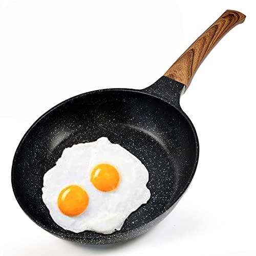 Diig Nonstick Frying Pan 10 Inch, Granite Chef Pan With Cover For Cooking, 10 In Mini Egg Pans For Breakfast, Small Skillet Pan For Gas, Electric Stove, Induction #TOP25