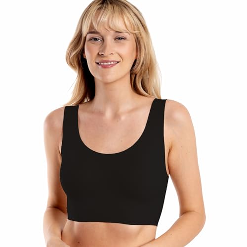 Image of Floatley to The T-Shirt Scoop Neck Bra for Women, Silky Comfort Wirefree Seamless Grip Band Pullover Bra with Removable Pads