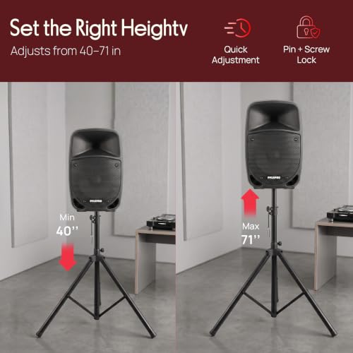Image of Speaker Stands Pair | Adjustable Speaker Stand Tripod 2-Pack