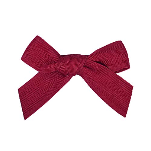 Deeka 2 Pack Hair Clip Hair Bows Fringe Clip For Little Girls - Solid Apple Red #TOP4