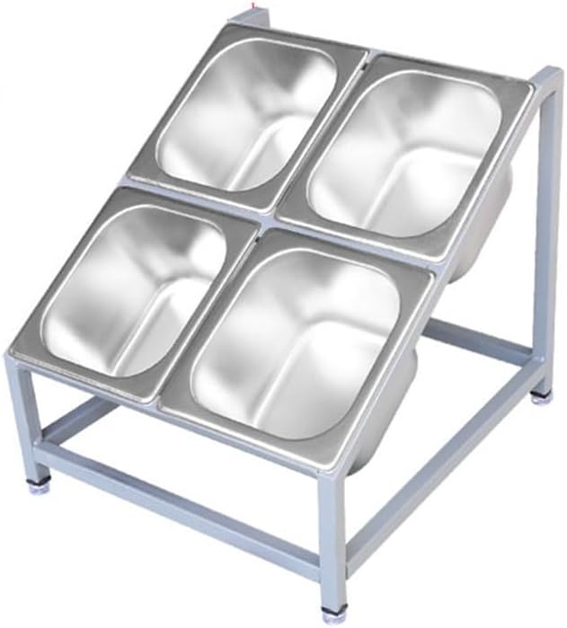 Stainless Steel Condiment Holder, Pizza Topping Station With Lids, 4/6/8 Compartment Trays For Restaurants, Hot Pot Shops, Fruit Shops(Silver,34x38x25cm)