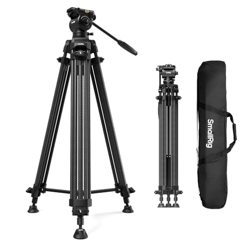 SMALLRIG 73''/185 cm Hochleistungs Videostativ aus Kohlefaser, Maximale Tragkraft 10 kg (22 lbs), Gewicht des Kompakten Reisestativs Nur 2,7 kg (6 lbs), Höhe Zusammengeklappt 87 cm – 5441