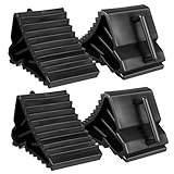 Garneck 4 Stück Radkeil Massive Reifenkeile mit Rutschfester Unterseite und Profiloberfläche Reifenstopper für Pkw Anhänger LKW Stellplatz und Werkstattgebrauch