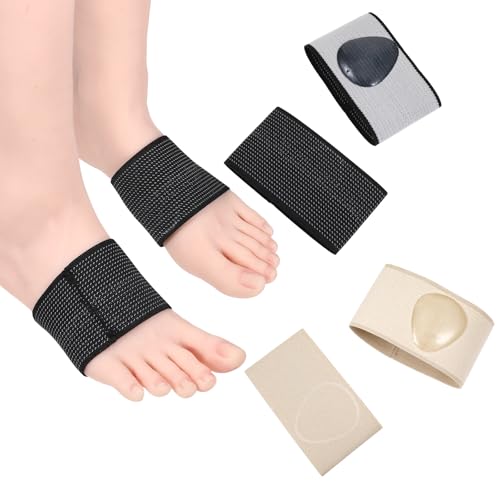 Image of EupHHonycs 2 Pairs Copper Arch Support Sleeves, 4.45 x 2.36 inches Plantar Fasciitis Braces for Foot Care, Plantar Brace Compression Bands for Flat Feet Heel Spurs Feet Care Pain Relief (L)