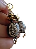 MANDALAS NOIR DORÉ MANDALAS NOIR DORÉ longues boucles d\'oreilles en or et noir avec acrylique et métal