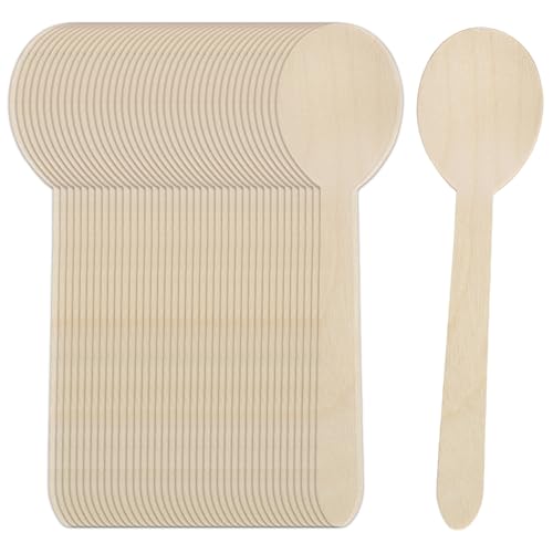 VIVAVENTURE 100 Count Compostable Wooden Spoons