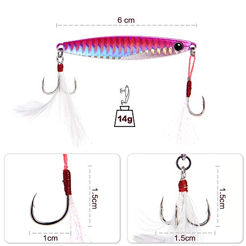 メタルジグ ルアー セット ジグセット メタルバイブレーション ハードルアー 海釣りルアー 鉄板バイブ 遠投 ただ巻き シーバス バス釣り 青物 ケース付き (14g) 3枚目