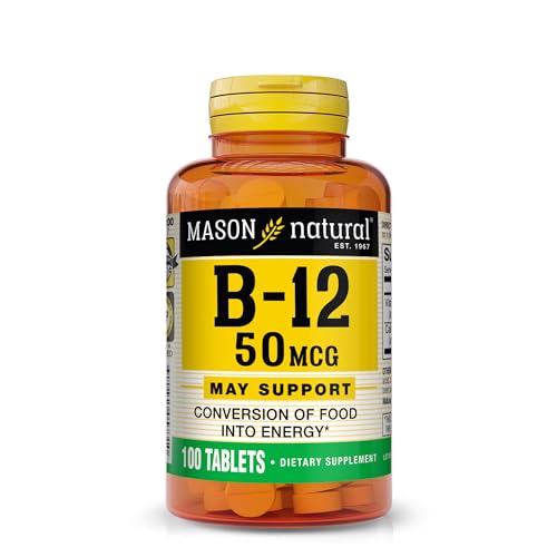 MASON-NATURAL-Vitamin-B12-50-mcg-with-Calcium-Healthy-Conversion-of-Food-into-Energy-Supports-Nerve-Function-and-Health-100-Tablets
