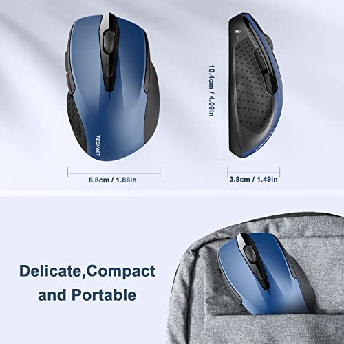 TECKNET PRO Mouse Senza Fili, 2600DPI, Durata delle batterie di 24 Mesi, 2.4G