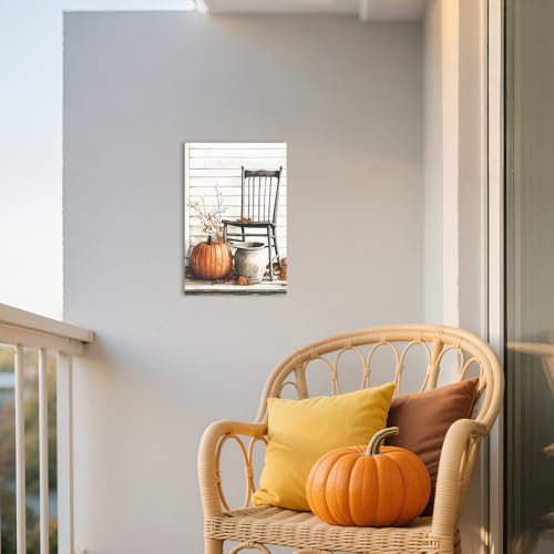 Peintures de récolte d'automne : toiles décoratives rétro grand format