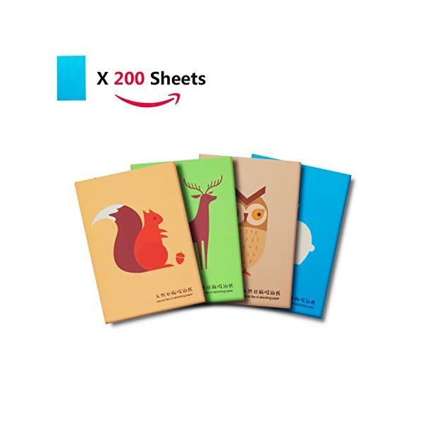 AGERIOS Blotting Sheets For Face, 200 Oil Blotting Papers, Oil Control Paper For Makeup Easy Take 4 Pack Set Fresh and Lovely (mix)