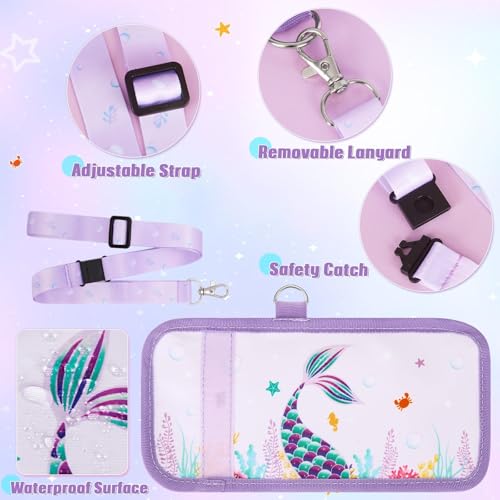 Kids Wallet - Mermaid Wallet for Girls Ages 4-12 Trifold Toddler Wallet with Lanyard Zippered Coin Pocket Card Holders Wallets Kids Purse Wallet Women Christmas Birthday Gift for Children4
