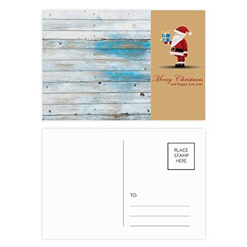 Cartes postales Père Noël rayures vives Wood Modern lot de 20 pour vos voeux