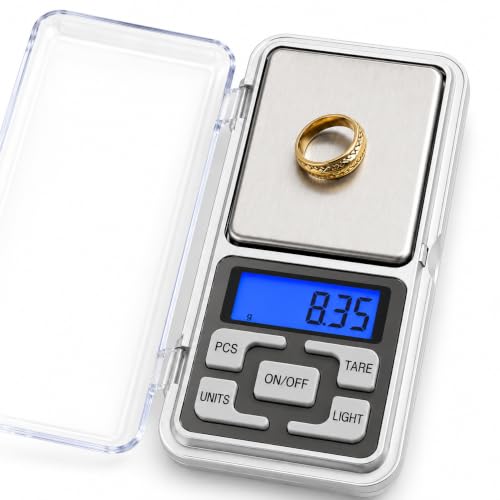 Mini Balança Digital de Precisão 500g 0,1g para Joias, Ouro e Cozinha