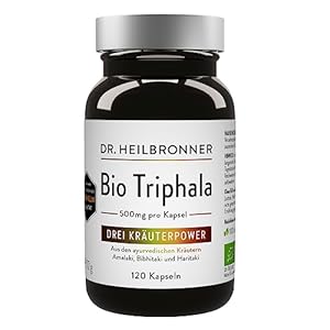 Dr-Heilbronner-Bio-Triphala-drei-Kraeuterpower-I-ayurvedische-Kraeuter-Mischung-mit-Amalaki-Amla-Bibhitaki-Haritaki-I-Naturprodukte-frei-von-Gluten-I-120-Kapseln-vegan-in-der-Glasflasche