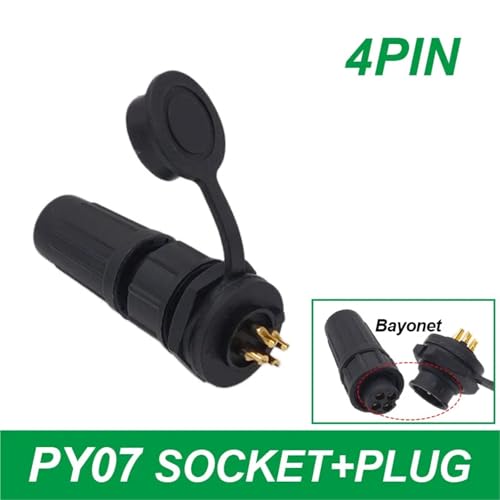 Conector IP67 PY07 de plastico estanco de 4 pines para iluminacion de jardin exterior 2