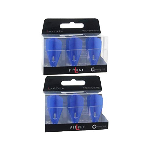Lstyle Dart Flights: L8 PRO Bullet - Two Pack - for Soft Tip and Steel Tip Darts - Blue