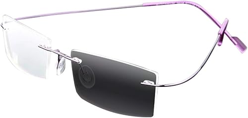 Miniatura 4 de Lentes de lectura bifocales de aleación de titanio flexible sin montura para hombres y mujeres, Gris plomizo, M