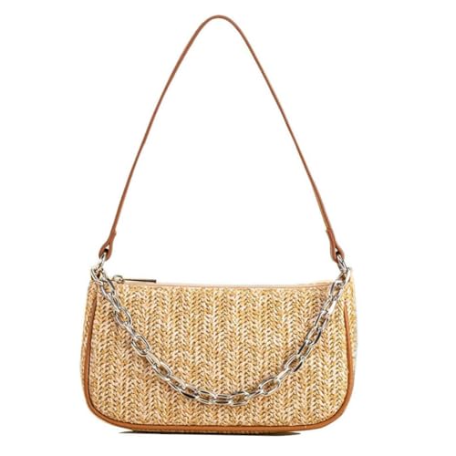 Image of Medium Straw Bag Hand Weave Beach Handbag Summer Crossbody Shoulder Bags Bucket Tassel Totes for Women