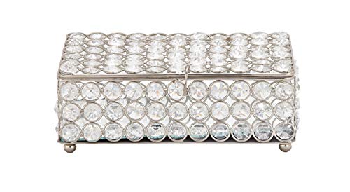 Deco 79 Glam Metal Rectangle Jewelry Box, 8" X 4" X 3", Silver #TOP1
