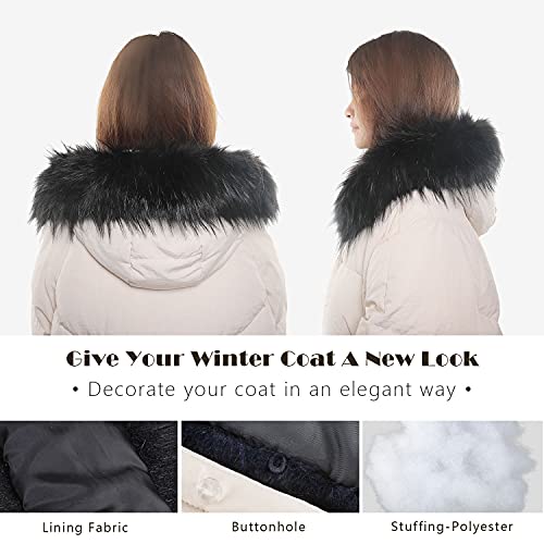 Faux Fur Trim for Hood Replacement Detachable Fur Hood Trim of Winter Coat Unisex4