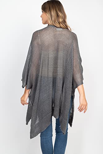 Image of RIAH FASHION Bohemian Sequin Glitter Shawl Wrap Poncho - Kimono Cardigan, Sparkly Metallic Mesh Scarf, Open Knit Crochet