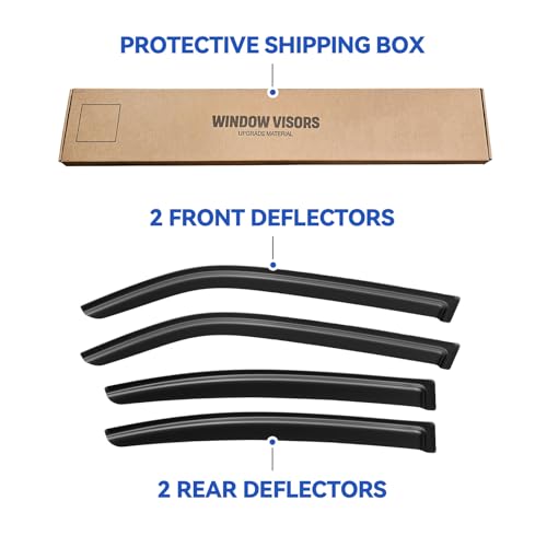 Image of Window Visors Rain Guards for 2006 2007 2008 2009 2010 Dodge Charger, Out-Channel Window Vent Wind Deflectors Visors Shades for 06-10 Charger