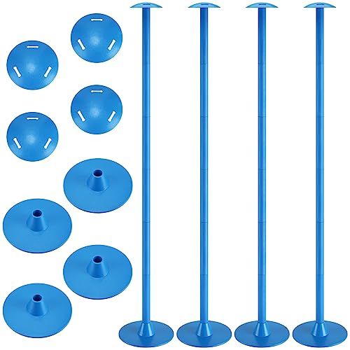 4 Pcs Boat Cover Support Pole, Adjustable Boat Cover Support System, Height 12''-54'', ABS Plastic Pole Jon Boat Accessories for Supporting Fishing Bass Pontoon Boat Trailer Cover (Blue)