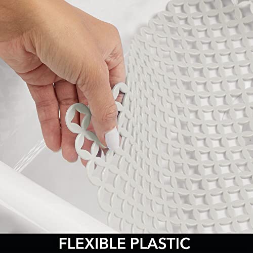 Mdesign Flexible Plastic Kitchen Sink Protector And Dish Drying Mat - Drain Holes Allow Water To Flow - Rolls To Store - Mat For Sink Bottom And Kitchen Counter - Diamante Collection - Light Gray #TOP2