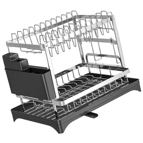 Escurridor de cocina de acero inoxidable con zonas de almacenamiento 2