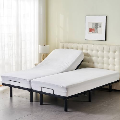 Protector de colchón Split California King impermeable de bambú para cama articulada de dos plazas 6