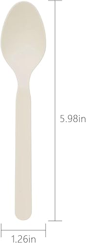 Miniatura 5 de Cucharas de plástico biodegradable, juego de 120 cubiertos desechables, cubiertos de plástico compostables resistentes, juego de cubiertos de