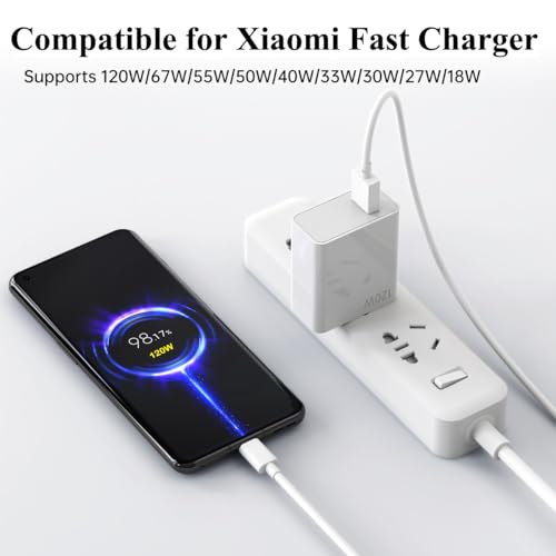 Image of for Xiaomi Charger 120W Hypercharge Fast Wall Charger 90W for Xiaomi 15 14 13 12 14t 13t 12t 12s Pro Lite Redmi Note k80 K70 K60 K50 12 11 Pro Plus Black Shark 4 5 Poco F4 Gt Mi Turbo 6A USB C Cable
