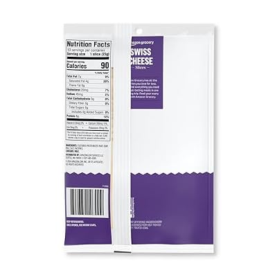 Amazon Grocery, Swiss Cheese, 8 Oz, 10 Slices