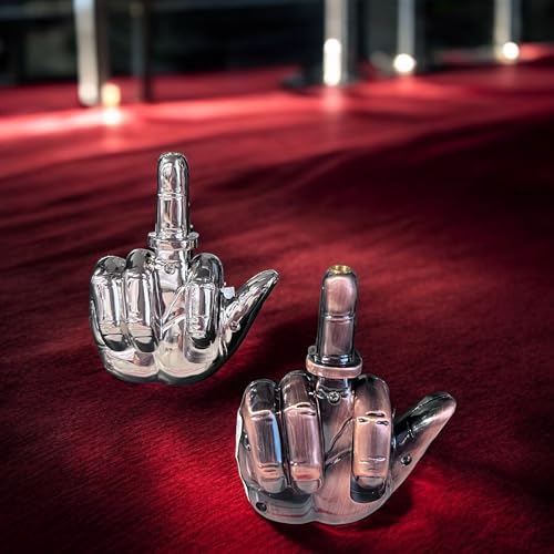 Encendedor Novelty NIVEK Middle Finger Plateado miniatura 7