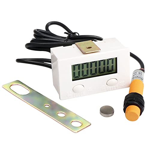 Digital Counter for Knitting Machine, Electronic LCD Digital 0-99999 Counter 5 Digit Plus UP Gauge, Proximity Switch Sensor with Magnetic