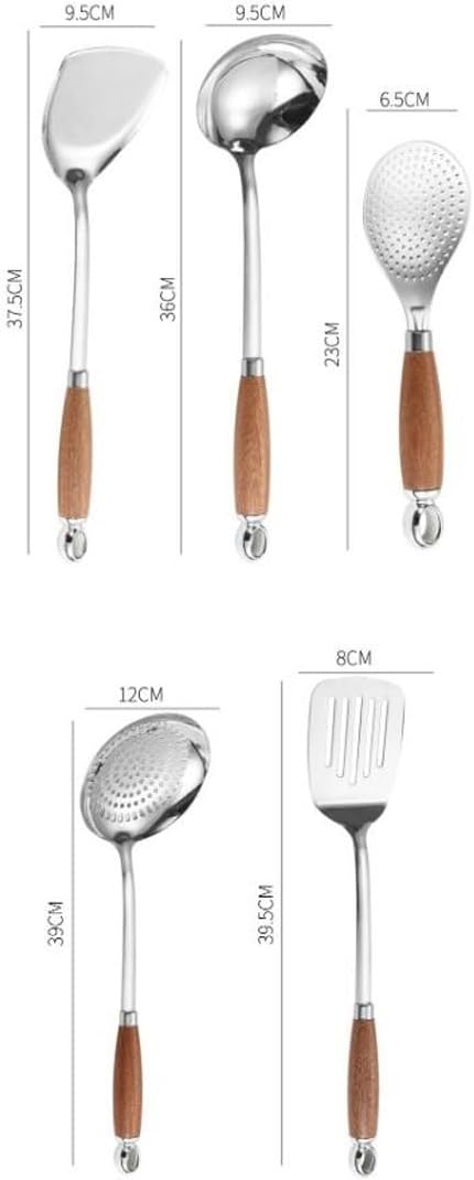 Kitchen Cooking Utensils Sets Gadgets Spoons for Cooking Spatulas Stainless Steel Spatulas Spoons 5 Pieces Cookware Dining