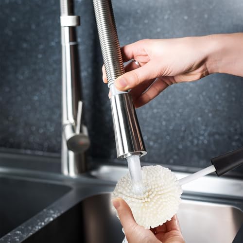 Image of HIC Kitchen Bar Soft Foam Glass Washing Brush, Non-Scratch Foam Tips